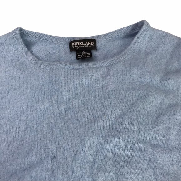 Kirkland Signature Blue Cashmere Sweater, Size Women's Small, Has Holes - Picture 7 of 8